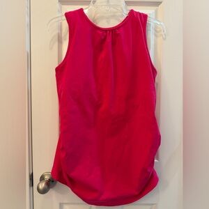 Fit2BMom Large Maternity Workout Exercise Round Neck Tank Pink Shelf Bra Stretch